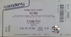 Gary Numan Oxford 02 Academy Ticket